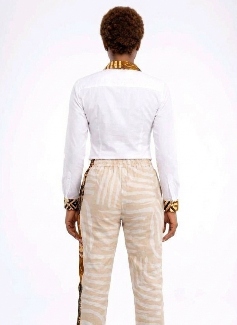 BnSari 2-Piece Kampala Set – Women’s African Print Shirt & Jogger Outfit