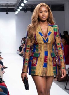 BnSari African print blazer gown